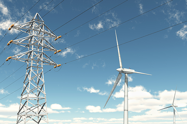 Electric lines and wind turbines