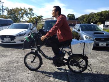 To reach narrow streets, researchers used monitoring tools mounted on a bicycle (pictured).